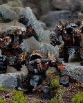 Abyssal dwarf lesser obsidian golems troop