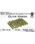 Olive Green Flowers Tuft