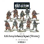 Us army infantry squad in winter clothing
