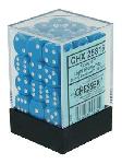 Chessex Opaque 12mm d6 with pips Dice Blocks - Light Blue w/white