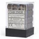 Chessex Opaque 12mm d6 with pips Dice Blocks - Dark Grey w/copper